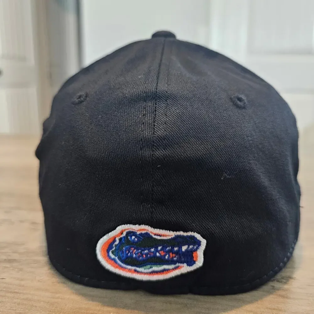 Vintage University of Florida Gators Fitted Flat Bill Hat Cap Black Graphic UF